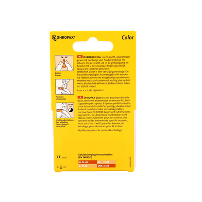 Ohropax Oordopjes geluiddempend color 8 Stuks