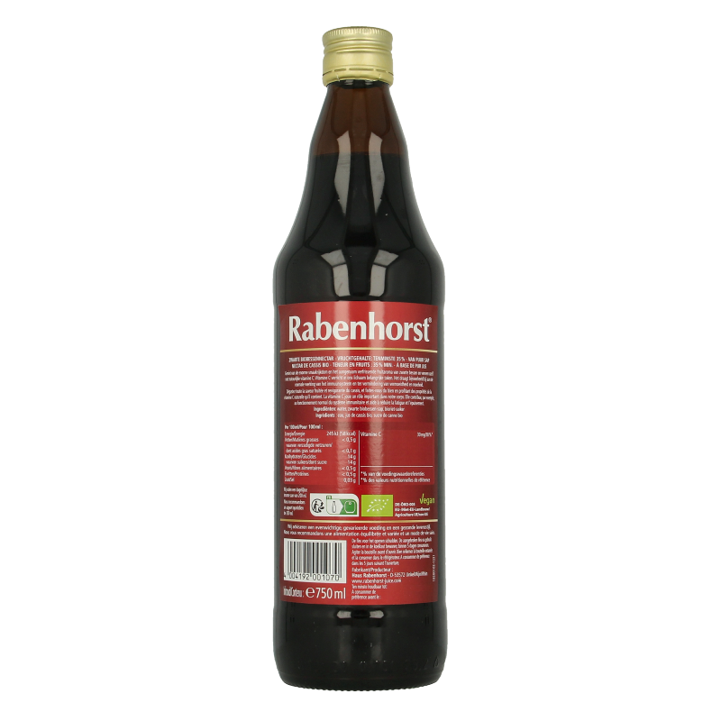 Rabenhorst Zwarte bes nektar bio 750 Milliliter