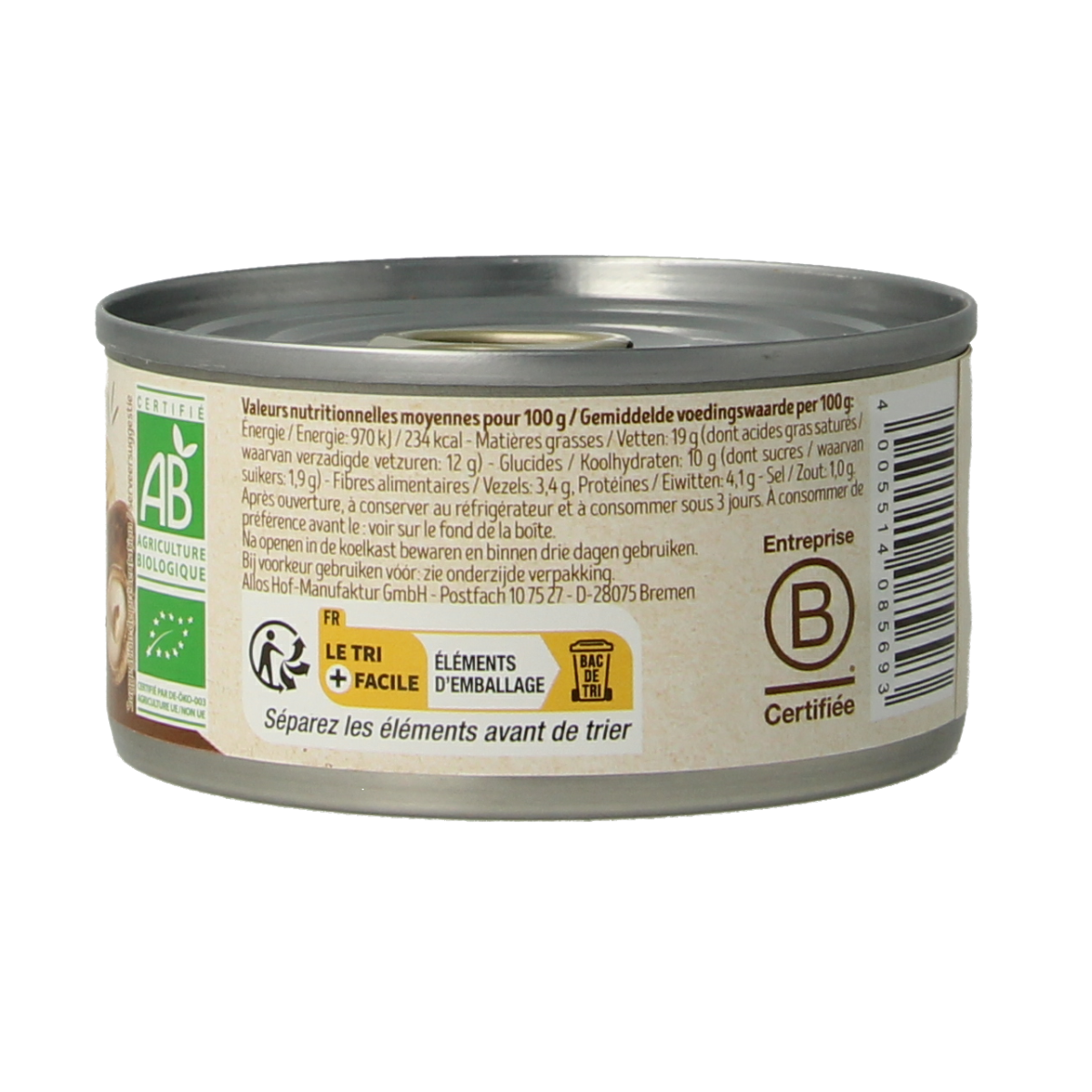 Tartex Pate champignon bio 125.00 Gram