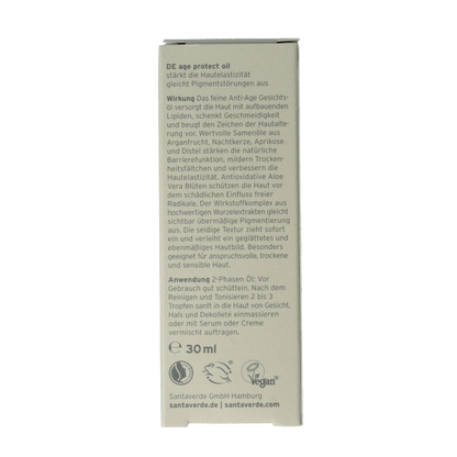 Santaverde Aloe vera age protect gezichtsolie 30 Milliliter