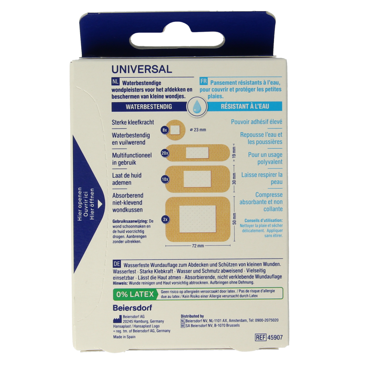 Hansaplast Water resistant universal strips 40.00 Stuks
