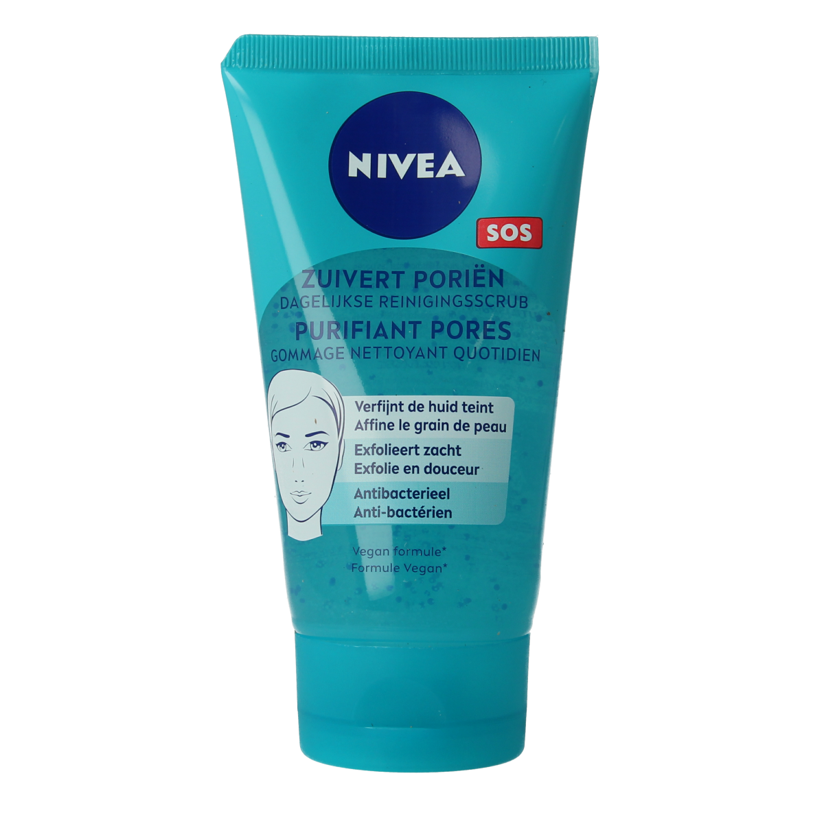 Nivea SOS zuivert porien dagelijkse reinigingsscrub 150.00 Milliliter