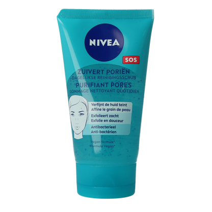 Nivea SOS zuivert porien dagelijkse reinigingsscrub 150.00 Milliliter