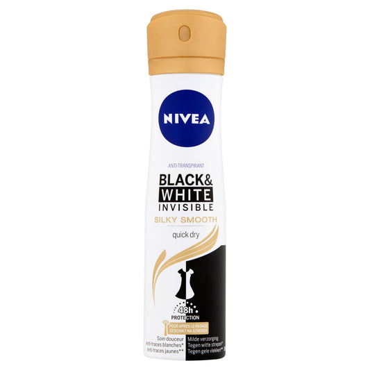 Nivea Deodorant black & white silky smooth spray 150.00 Milliliter