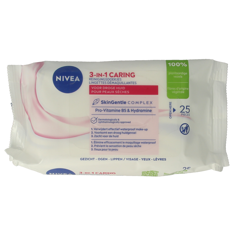 Nivea Verzachtende doekjes droge/gevoelige huid 25 Stuks