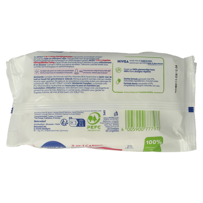 Nivea Verzachtende doekjes droge/gevoelige huid 25 Stuks