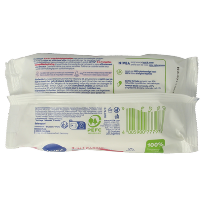 Nivea Verzachtende doekjes droge/gevoelige huid 25 Stuks