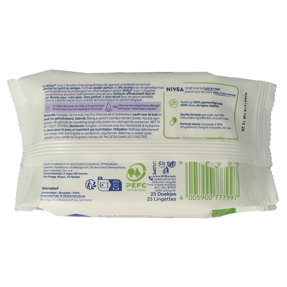 Nivea Sensitive reinigingsdoekjes 25.00 Stuks