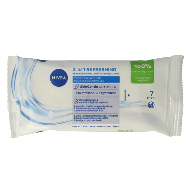 Nivea 3-in-1 Verfrissende doekjes mini 7 Stuks