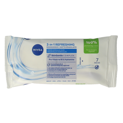 Nivea 3-in-1 Verfrissende doekjes mini 7 Stuks