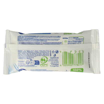 Nivea 3-in-1 Verfrissende doekjes mini 7 Stuks