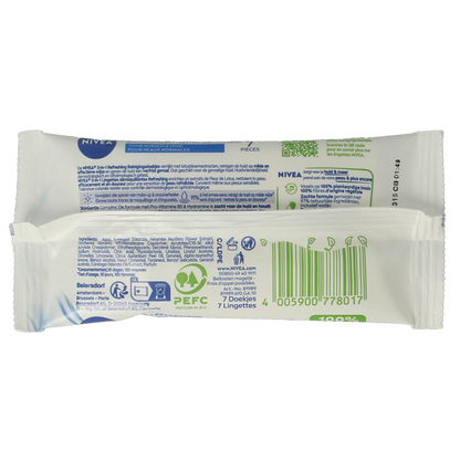 Nivea 3-in-1 Verfrissende doekjes mini 7 Stuks