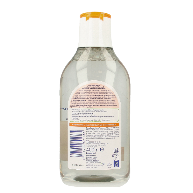 Nivea Micellair water energy met vitamine C  400 Milliliter