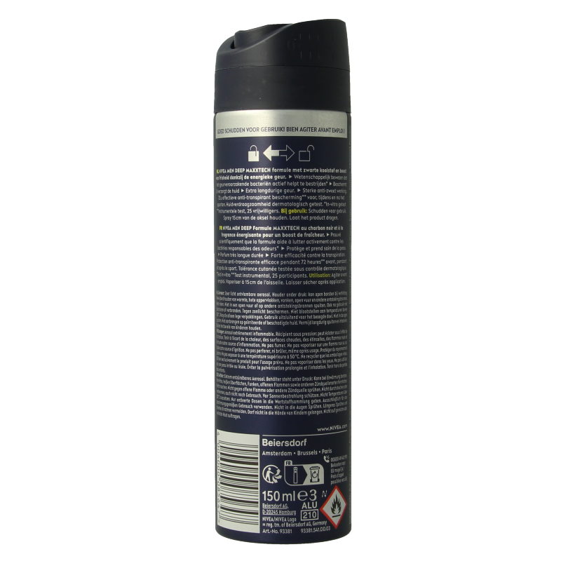 Nivea Men deodorant spray deep sport 150 Milliliter