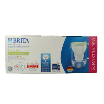Brita Waterfilterbundel cool powder green + 3 filters 1 Stuks