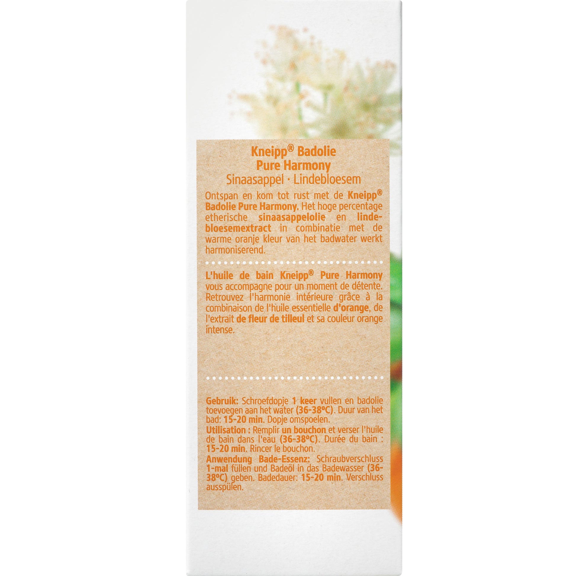 Kneipp Pure harmony badolie oranje lindebloesem 100 Milliliter