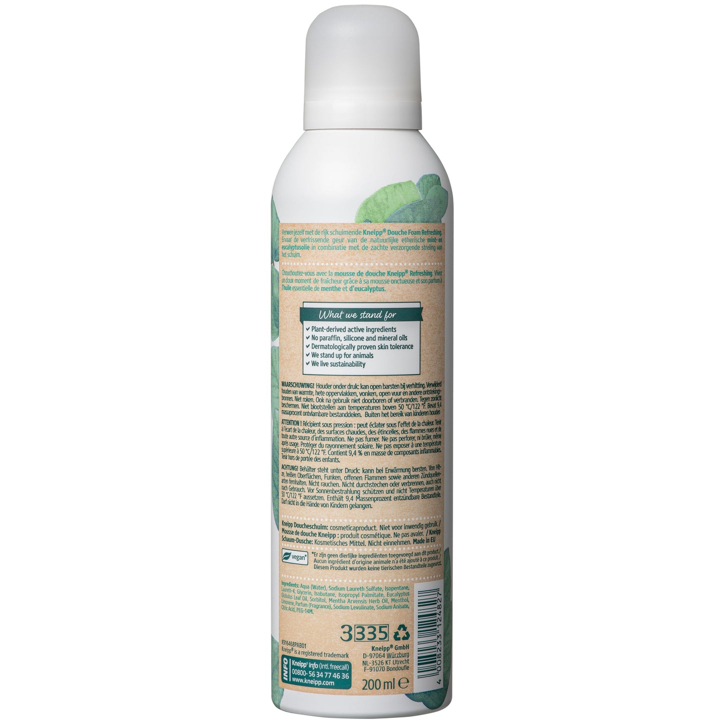 Kneipp Refreshing douche foam mint eucalyptus 200 Milliliter