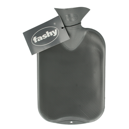 Fashy Kruik warmwater zak antraciet dubbele ribbel 2 Liter