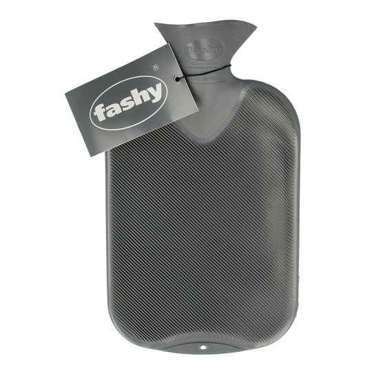 Fashy Kruik warmwater zak antraciet dubbele ribbel 2.00 Liter
