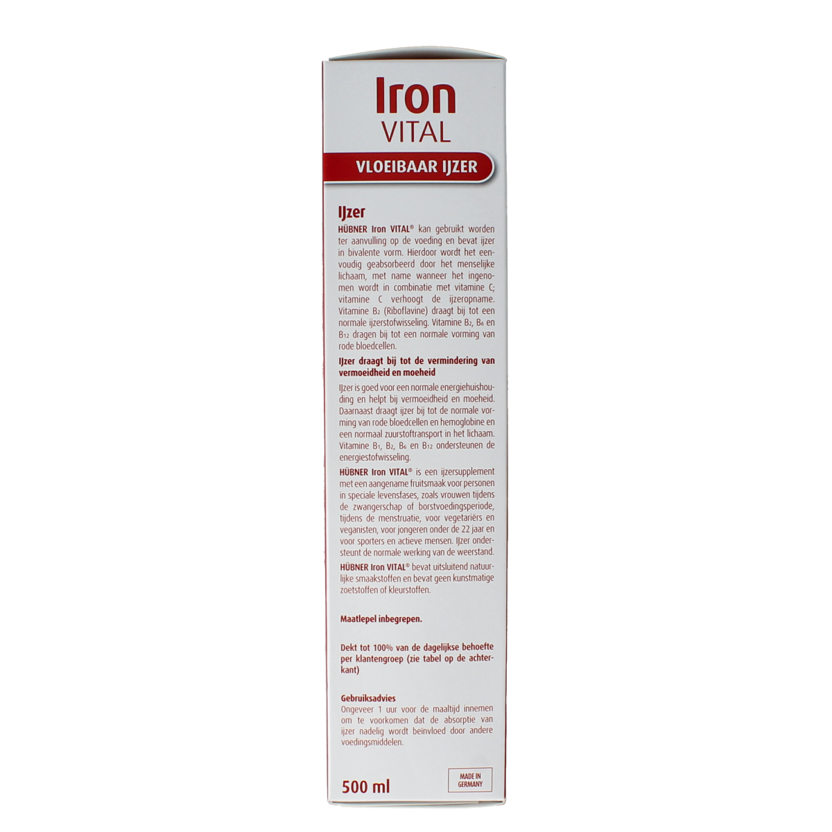Hubner Iron vital vloeibaar ijzer XL 500.00 Milliliter