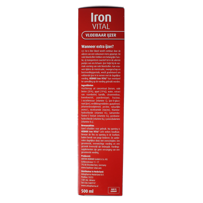 Hubner Iron vital vloeibaar ijzer XL 500.00 Milliliter