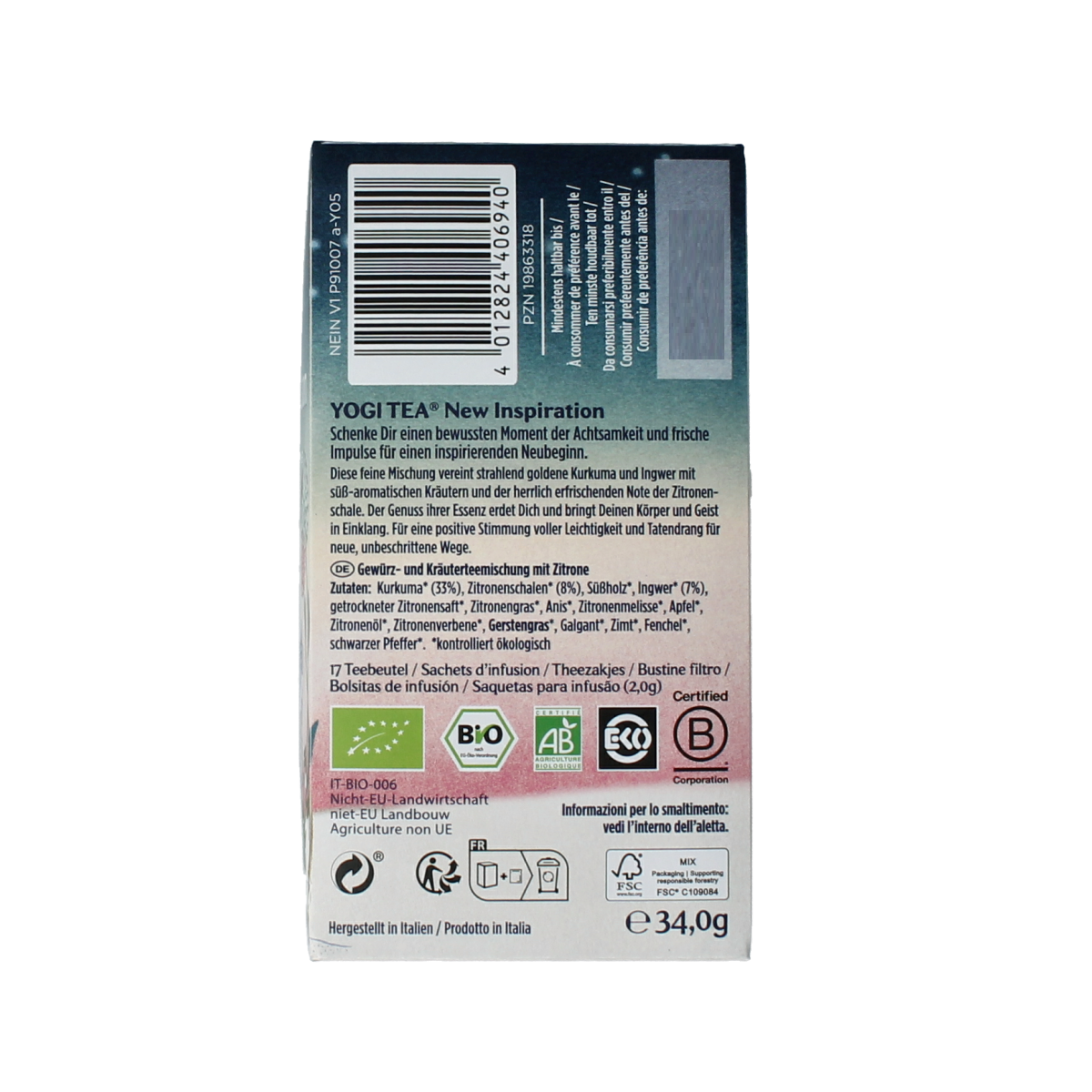 Yogi New inspiration bio 17.00 Zakjes
