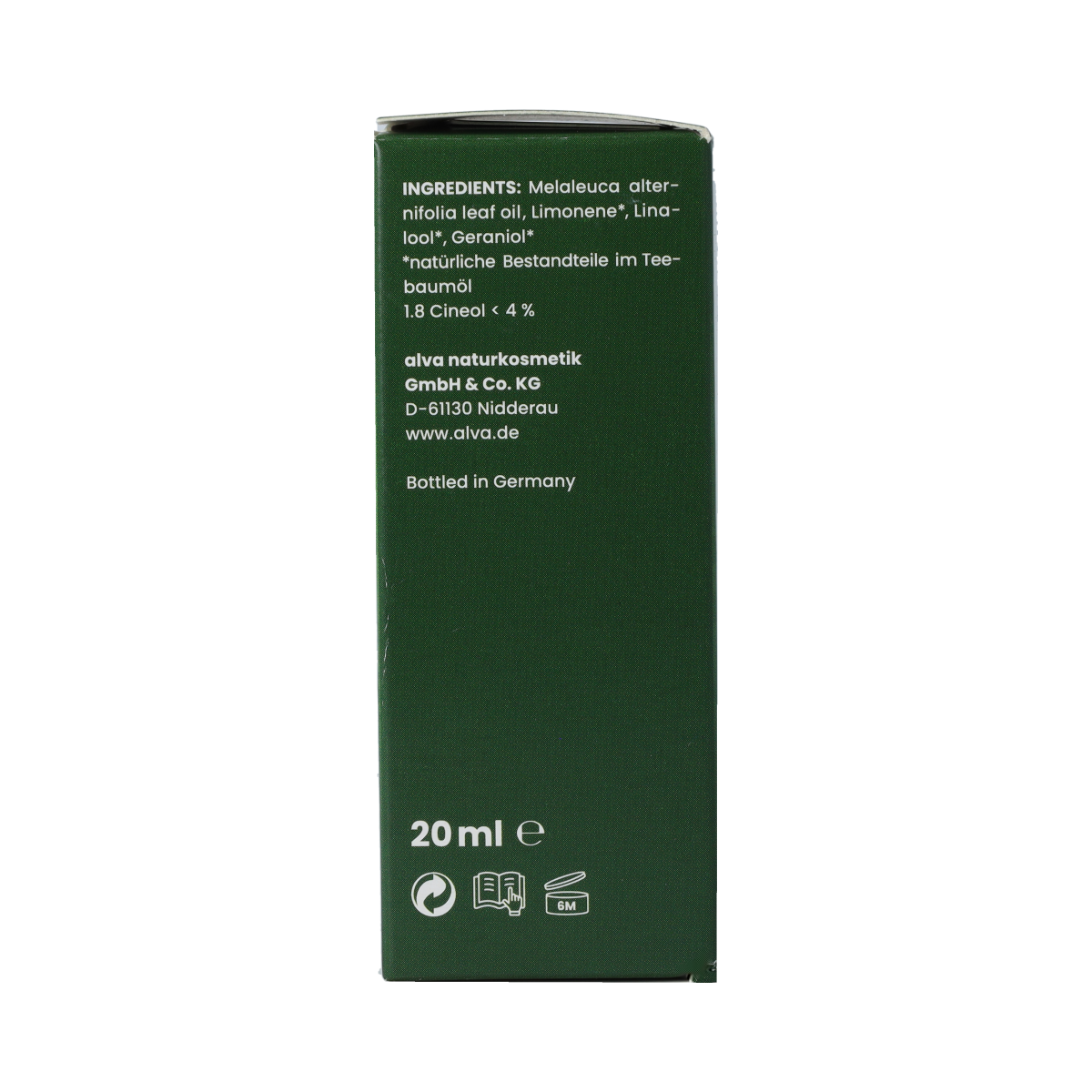 Alva Tea tree oil/theeboom olie 20.00 Milliliter