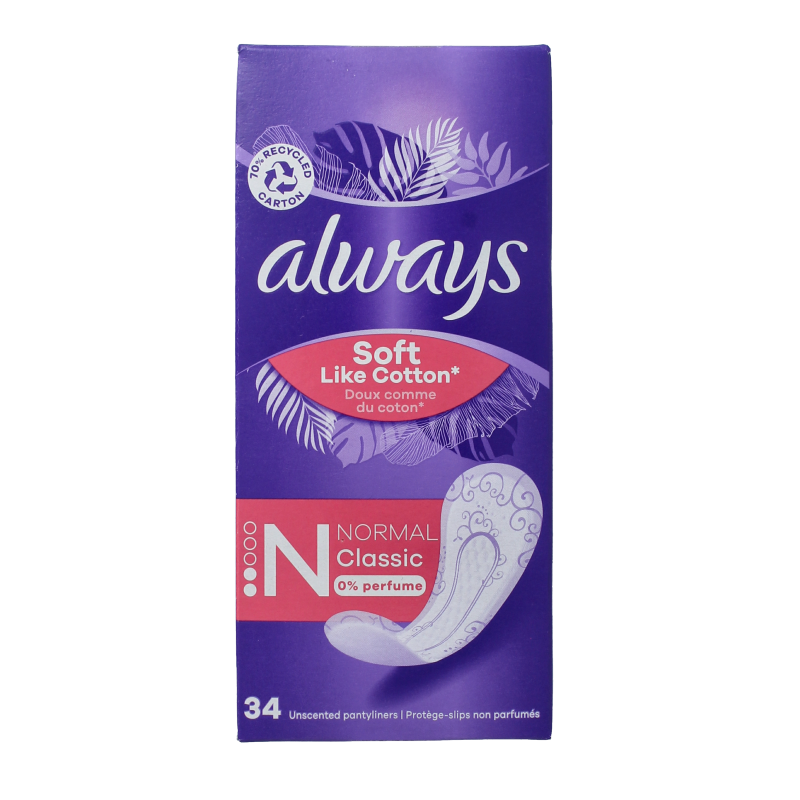 Always Dailies inlegkruisjes normaal 34 Stuks