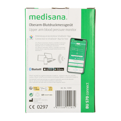 Medisana Bloeddrukmeter BU 570 connect bovenarm wit 1 Stuks