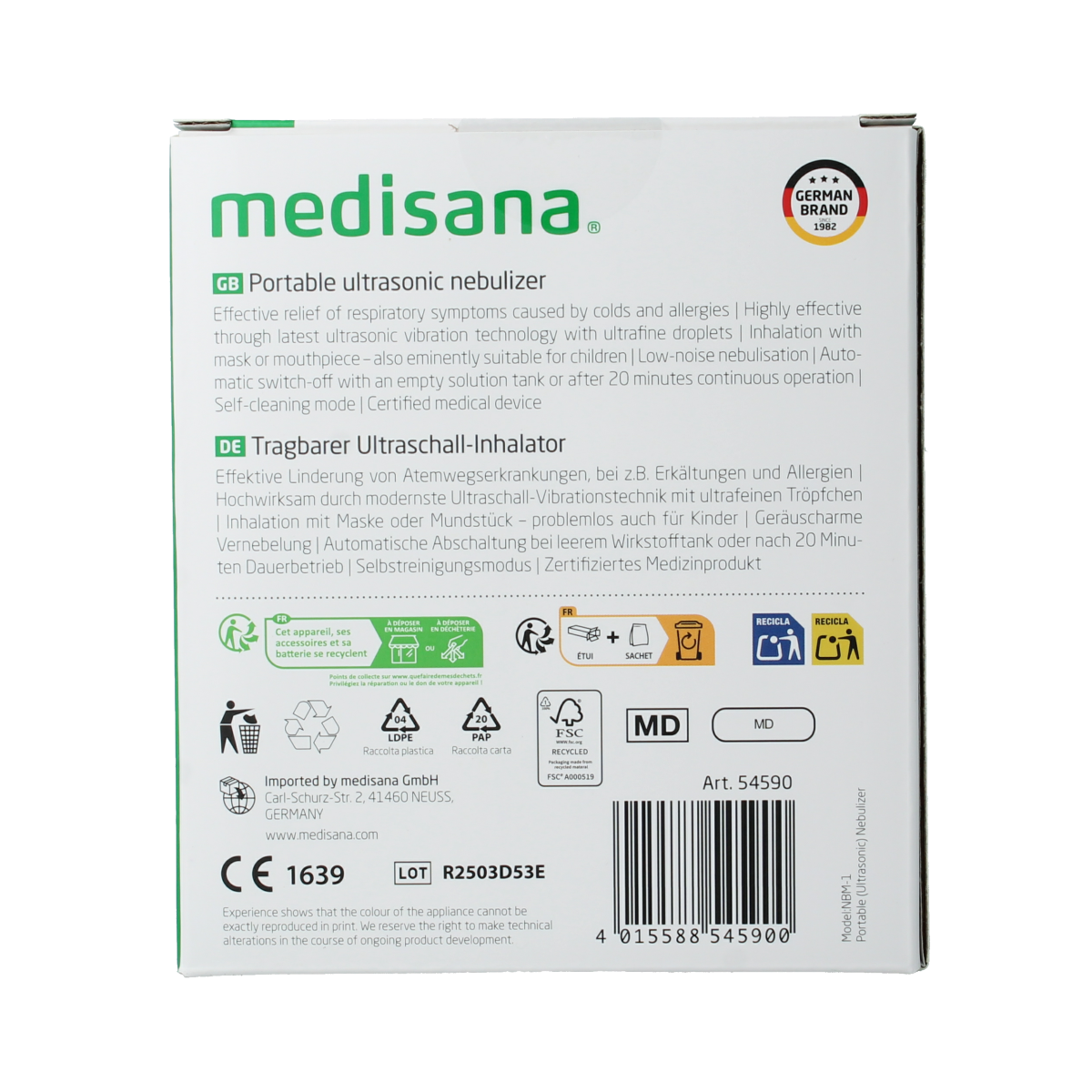Medisana IN 515 Ultrasone inhalator 1.00 Stuks