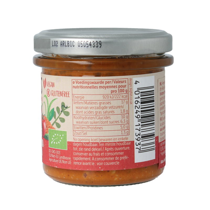 Allos Linzenspread rode chili bio 140 Gram