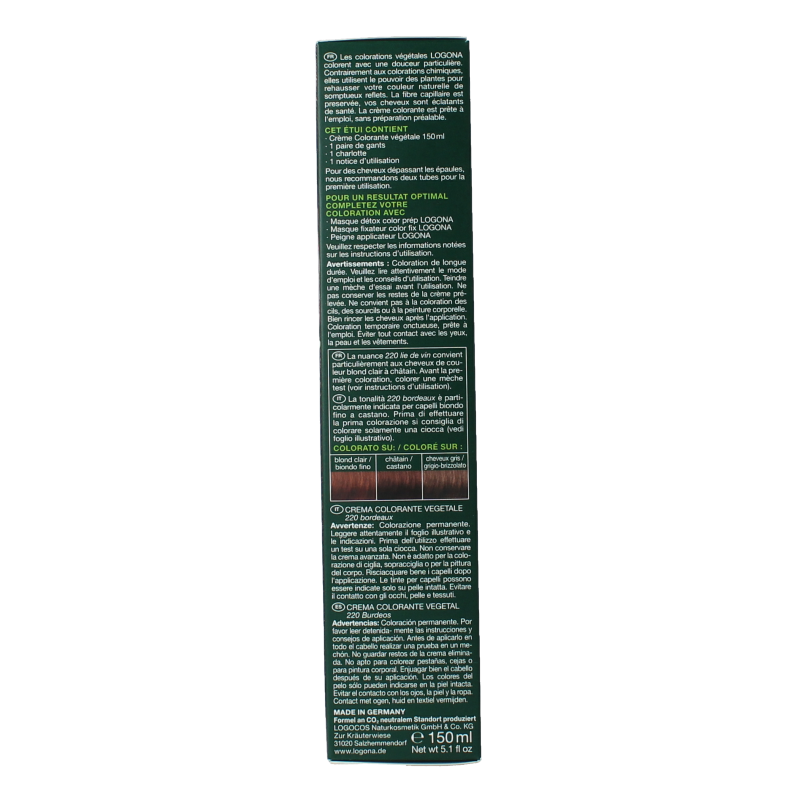 Logona Color creme 220 bordeaux 150 Milliliter