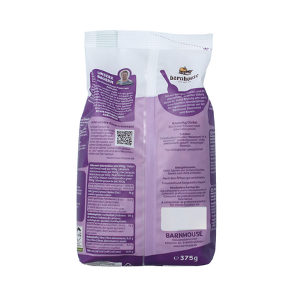 Barnhouse Krunchy pur spelt suikervrij bio 375 Gram
