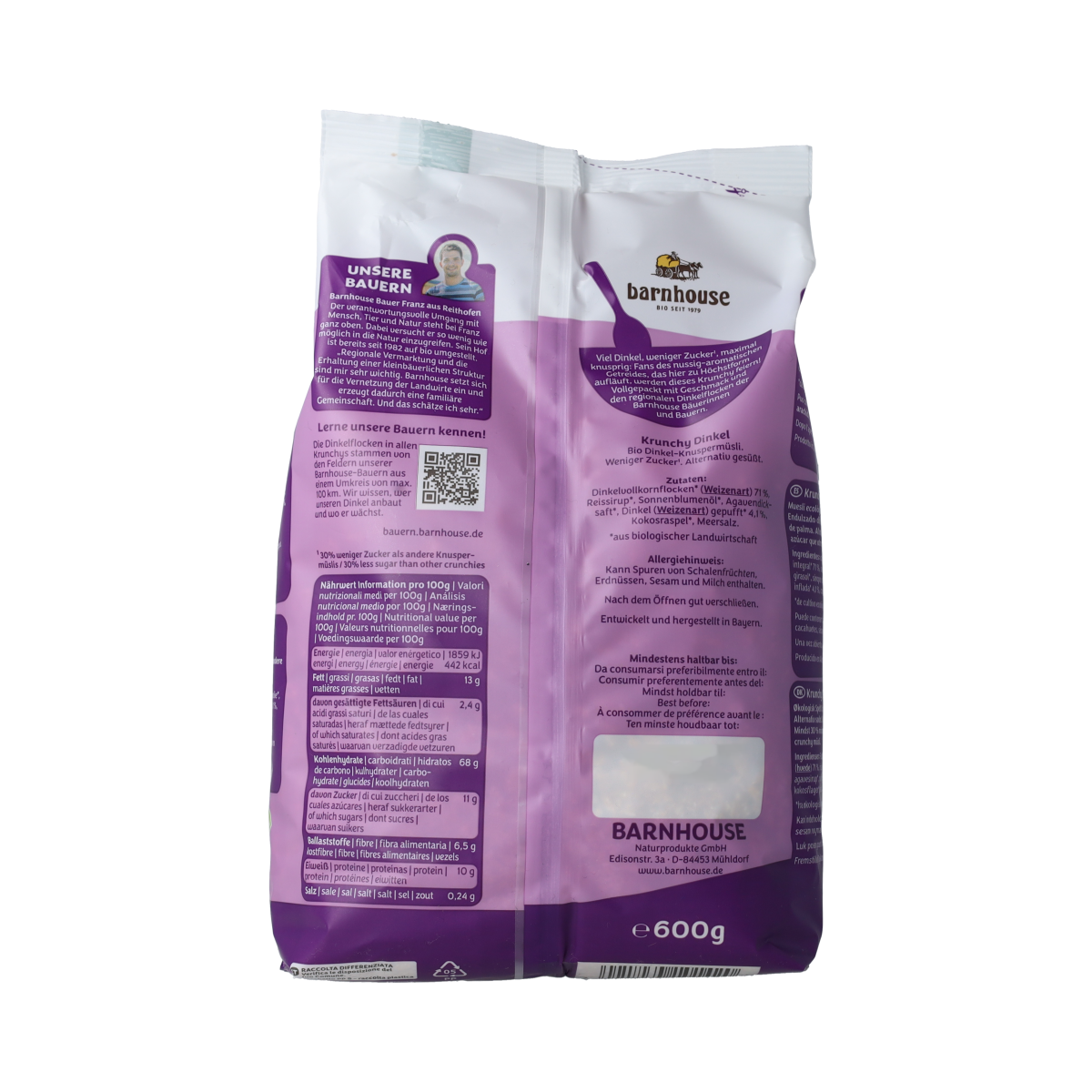 Barnhouse Krunchy spelt bio 600.00 Gram