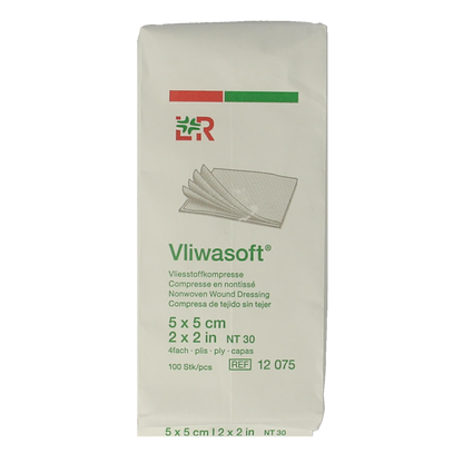 Vliwasoft Vlieskompres 5 x 5cm 4-laags 100.00 Stuks