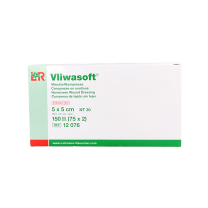 Vliwasoft Vlieskompres 5 x 5cm 4-laags 75 x 2 stuks 150 Stuks