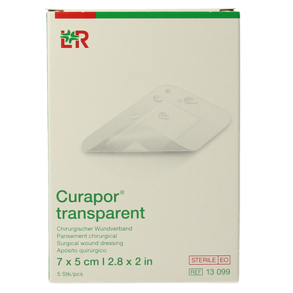 Curapor Transparant 7 x 5cm steriel 5 Stuks