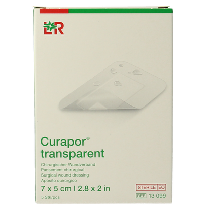 Curapor Transparant 7 x 5cm steriel 5.00 Stuks
