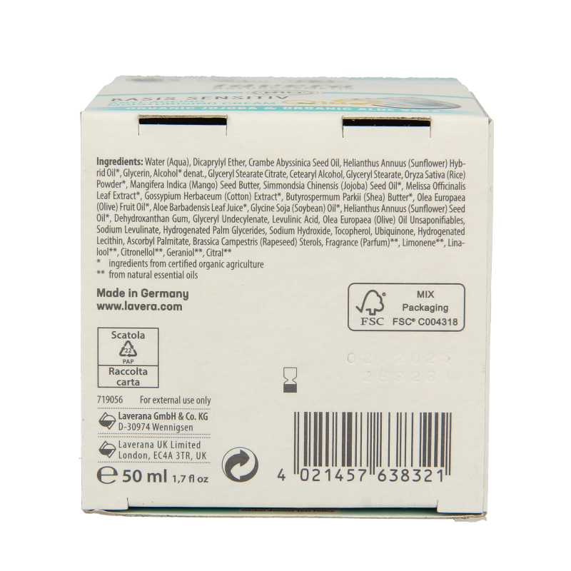 Lavera Basis Sensitive Q10 moisturising cream 50 Milliliter