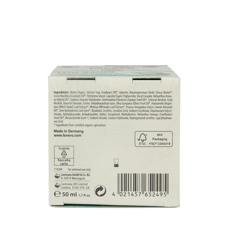 Lavera Basis Sensitive calming night cream 50 Milliliter