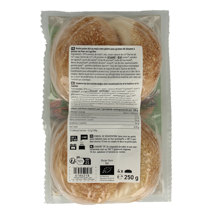 Schnitzer Hamburger broodjes glutenvrij bio 250.00 Gram