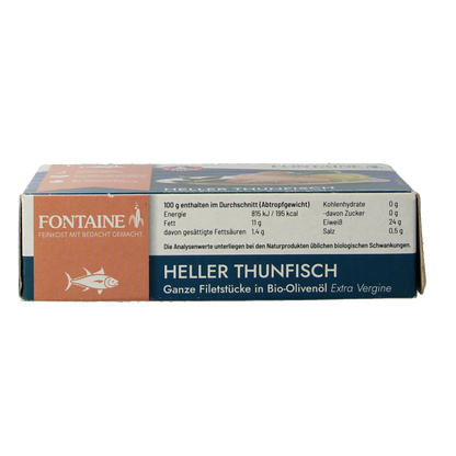 Fontaine Tonijnfilet in olijfolie bio 120 Gram