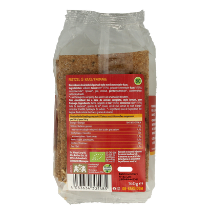 Dr. Karg's Crackers pretzel kaas bio 160.00 Gram
