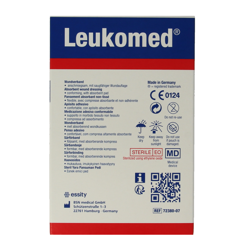 Leukomed Wondverband 7.2 x 5cm steriel 5 Stuks
