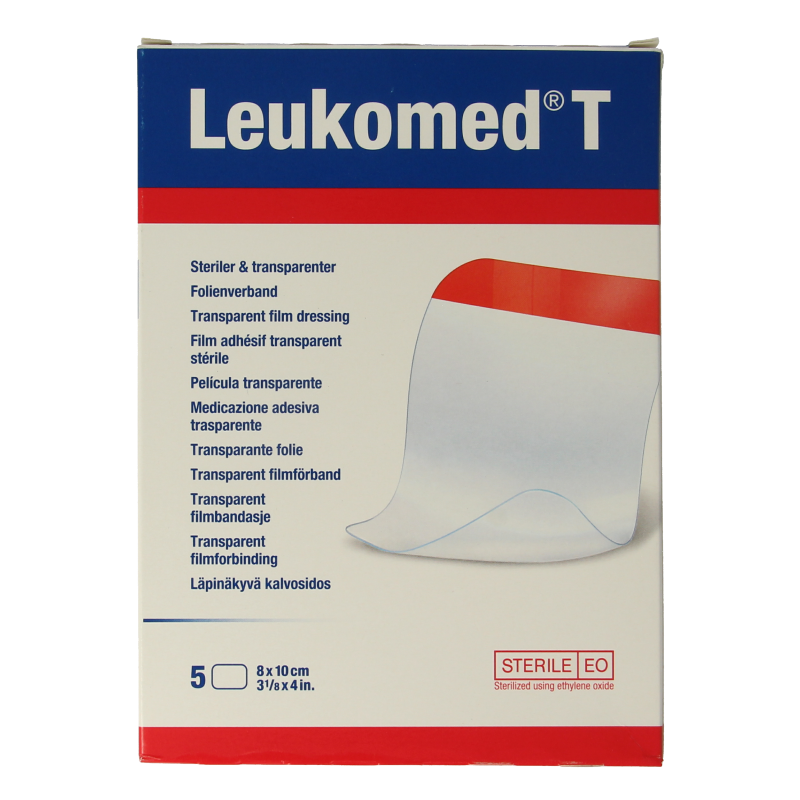 Leukomed Transparant wondverband T 8.0 x 10cm steriel  5 Stuks