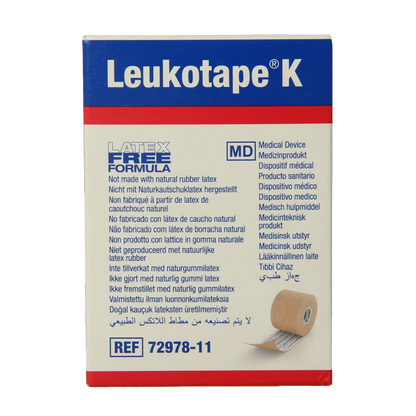 Leukotape K elastische tape 5m x 5cm huidkleur  1 Stuks