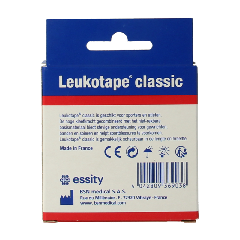 Leukotape Classic starre tape 2cm x 10m 1 Stuks