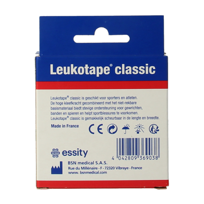 Leukotape Classic starre tape 2cm x 10m 1 Stuks