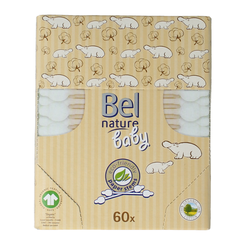 Bel Nature Wattenstaafjes baby 60 Stuks