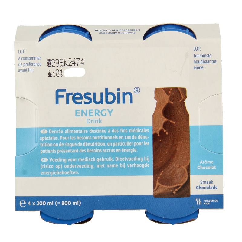 Fresubin Energy drink chocolade 200ml 4 Stuks